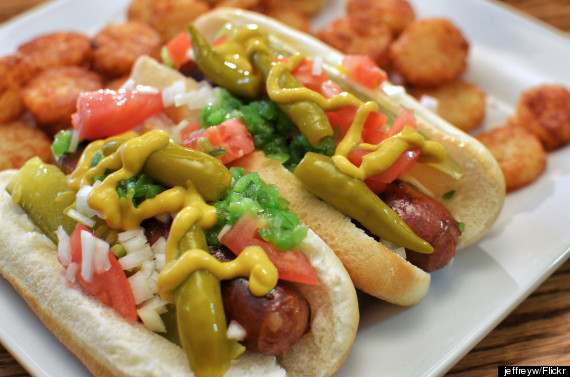 chicago style hot dog