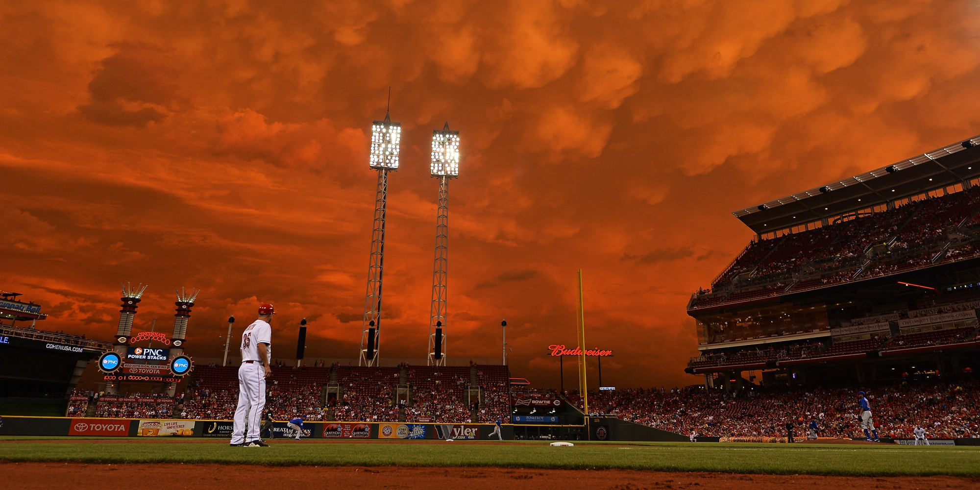 Storm Clouds Hovering Over Reds-Cubs Game Produce Stunning Image ...