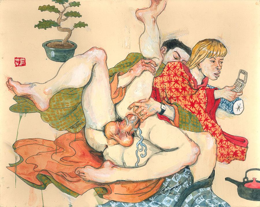 Contemporary Artist Puts A Modern Twist On Vintage Japanese Erotic Art  (NSFW) | HuffPost Entertainment