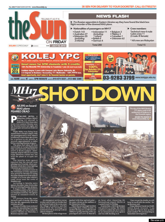 malaysia front page