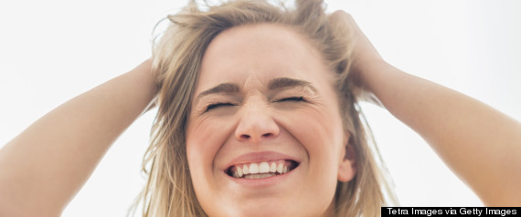 woman unhappy hair