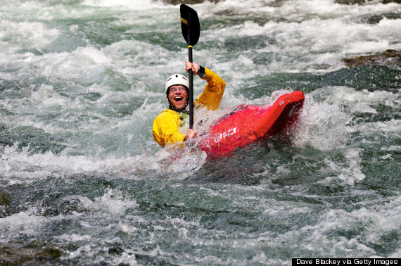 happy kayakers