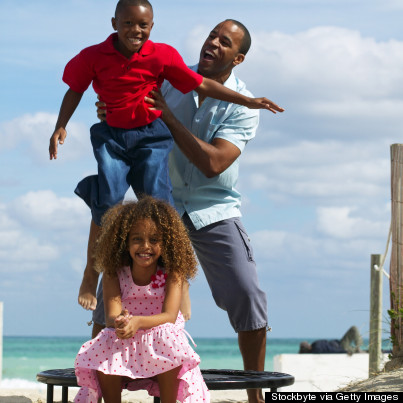 black person trampoline