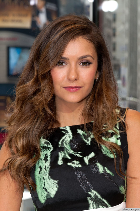 nina dobrev red hair streak