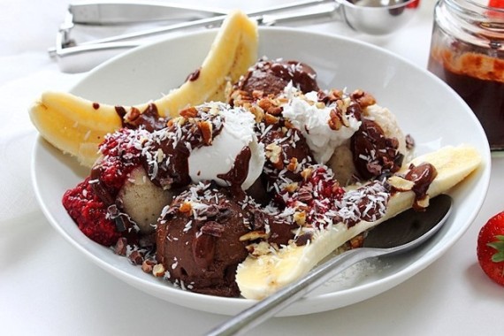 vegan banana split