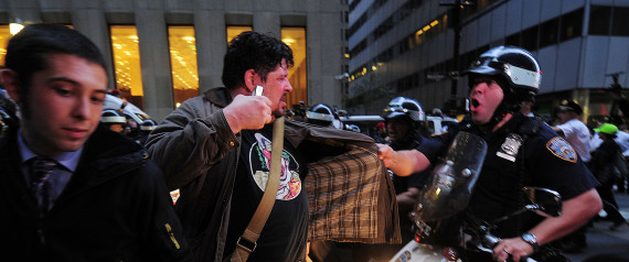 police confront protesters new york