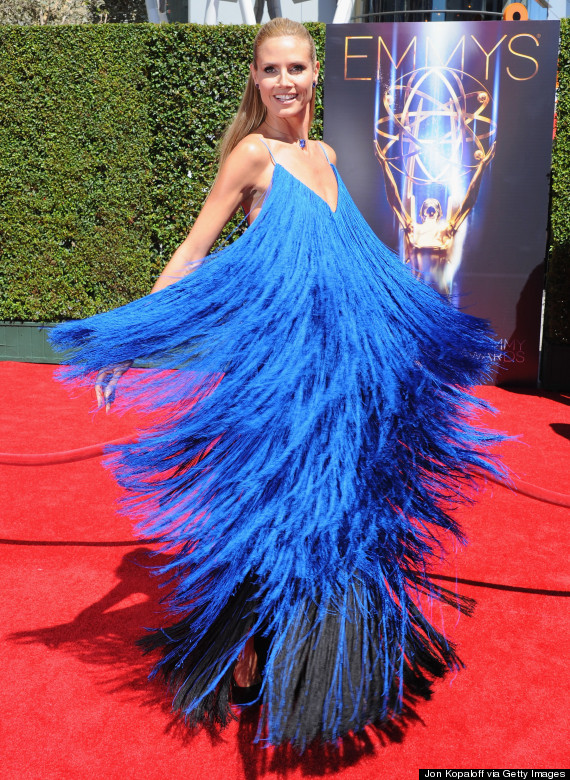 Heidi Klum Wears Dress Made Of Tiny Strings, Spins Around A Lot At The