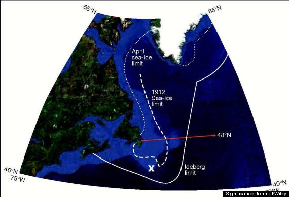 titanic iceberg track