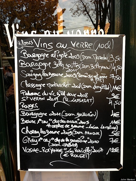 wine menu