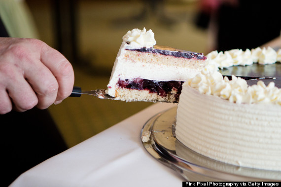 cutting a cake