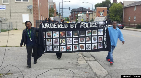 police shooting banner