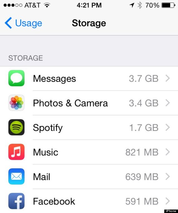 iphone storage