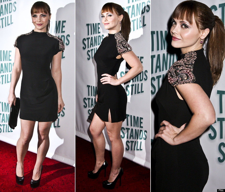 Christina Ricci spiced up her little black dress at the "Time Stands S...