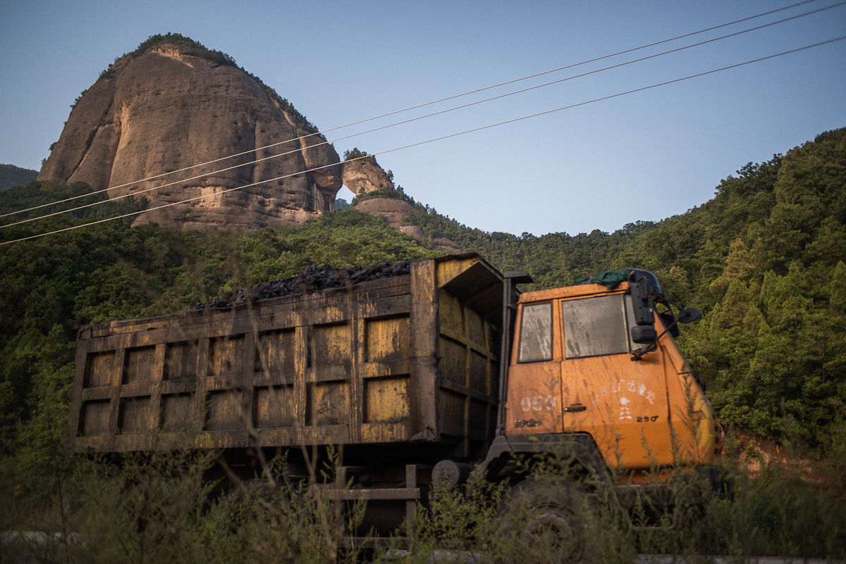 truck and mountain