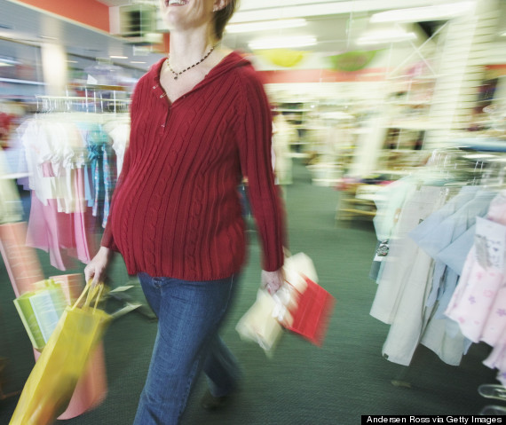 pregnant woman shopping