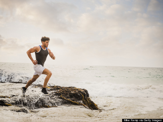 running on beach