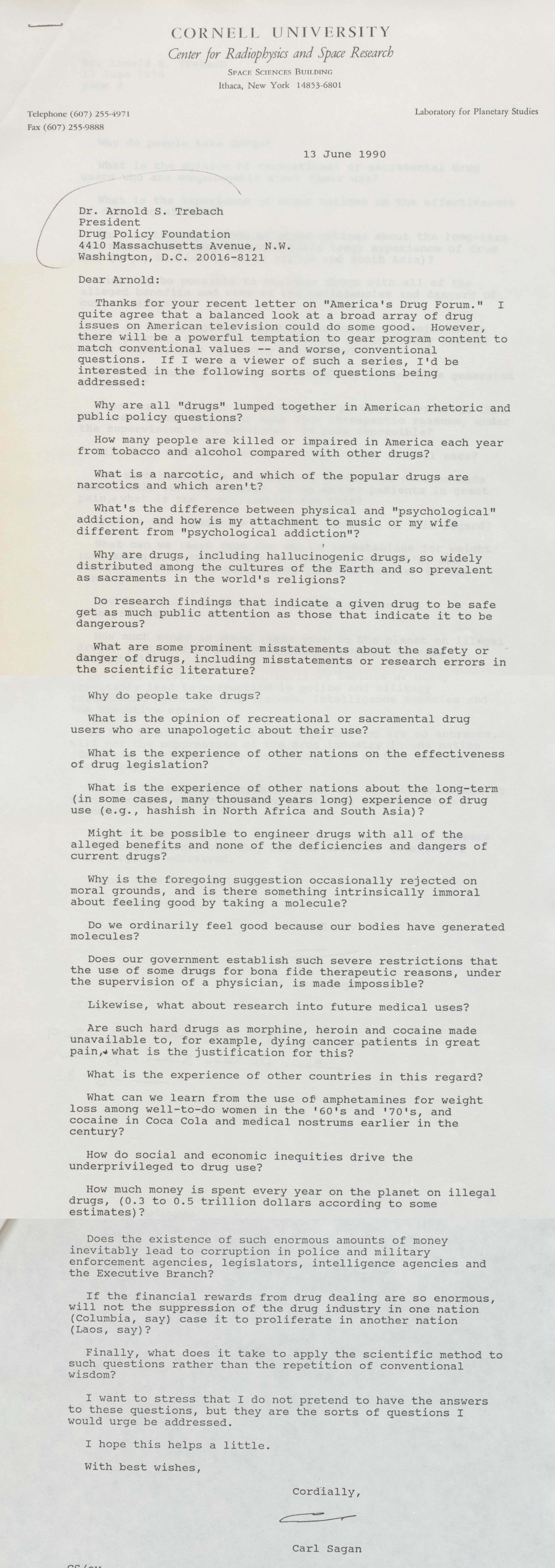 carl sagan letter