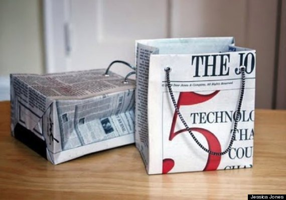 newspaper gift bag