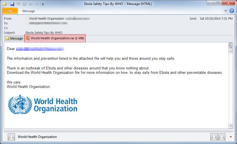 ebola email scam