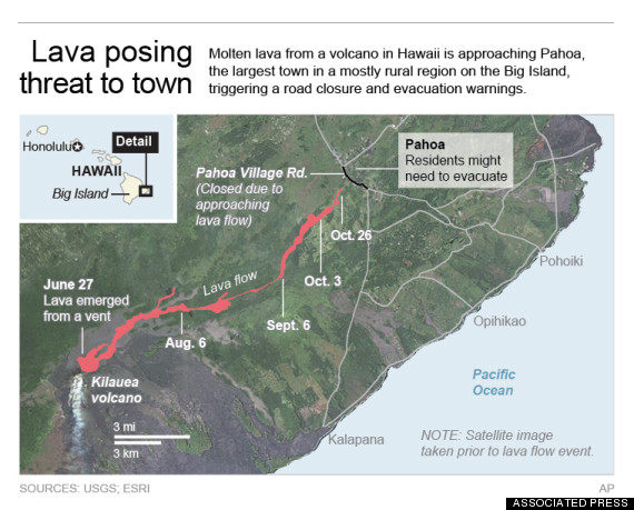 hawaii volcano map