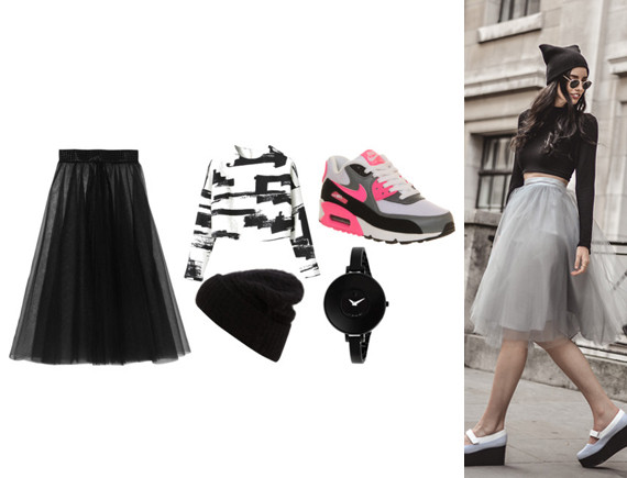 how to style tulle midi skirt