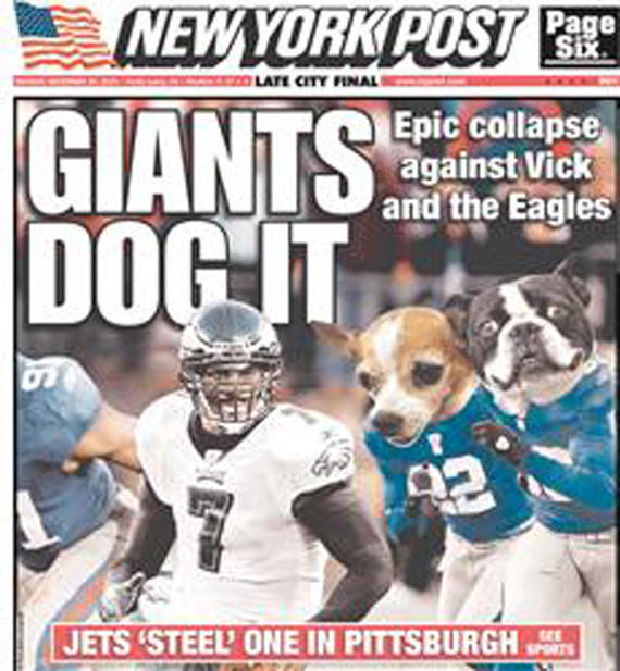 LOOK: New York newspapers welcome Mike Vick with dog puns 