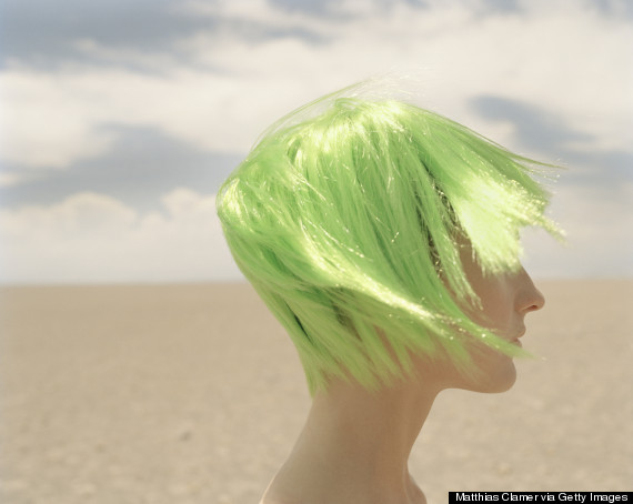 woman with green hair