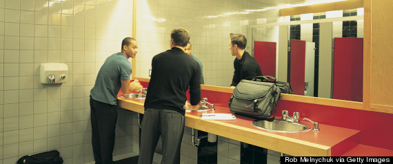 business man washing hands