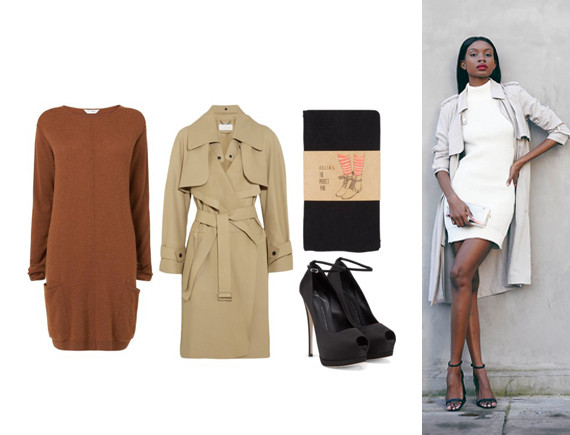 sweater dress trench