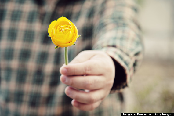 giving flower