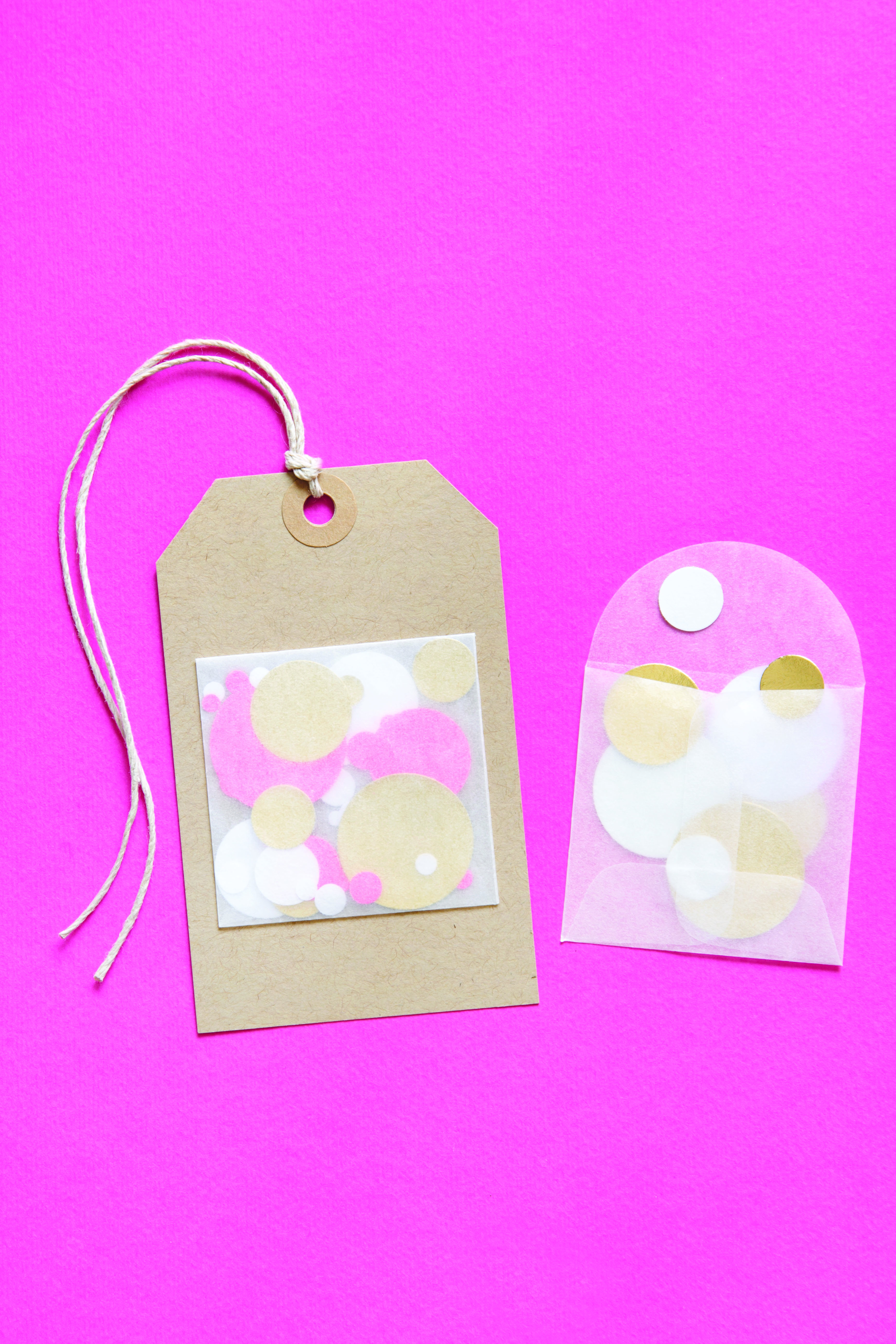 confetti gift tag