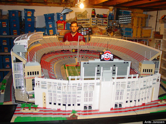 Oakville man builds giant football stadium out of LEGO