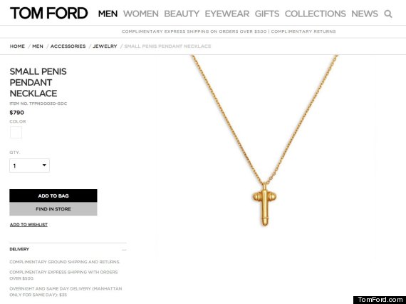 Tom Ford's Controversial Gold Penis Necklace Has Some Outraged | HuffPost  Voices