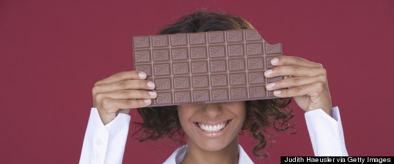 black woman eating chocolate