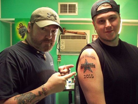 Texas radio host gets Dallas Cowboys World Champs 2015 tattoo