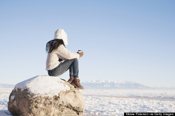 looking at snow