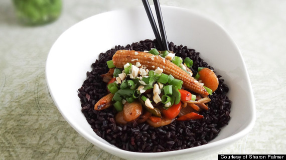 shanghai stir fry with forbidden rice