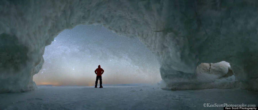 ice cave with sky
