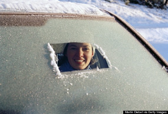 car parked frost