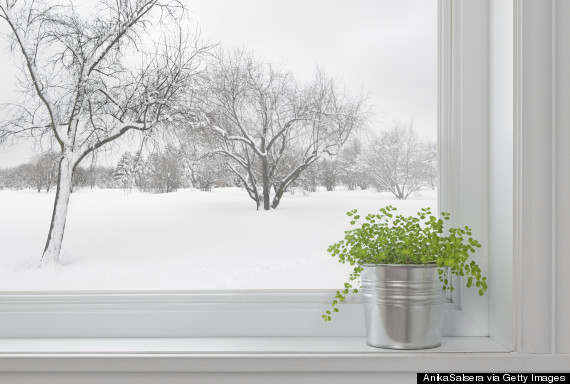 winter weather outside window