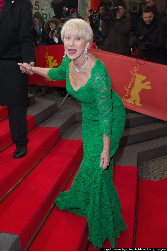 Helen Mirren Takes A Tumble On The Red Carpet And Handles It With The ...