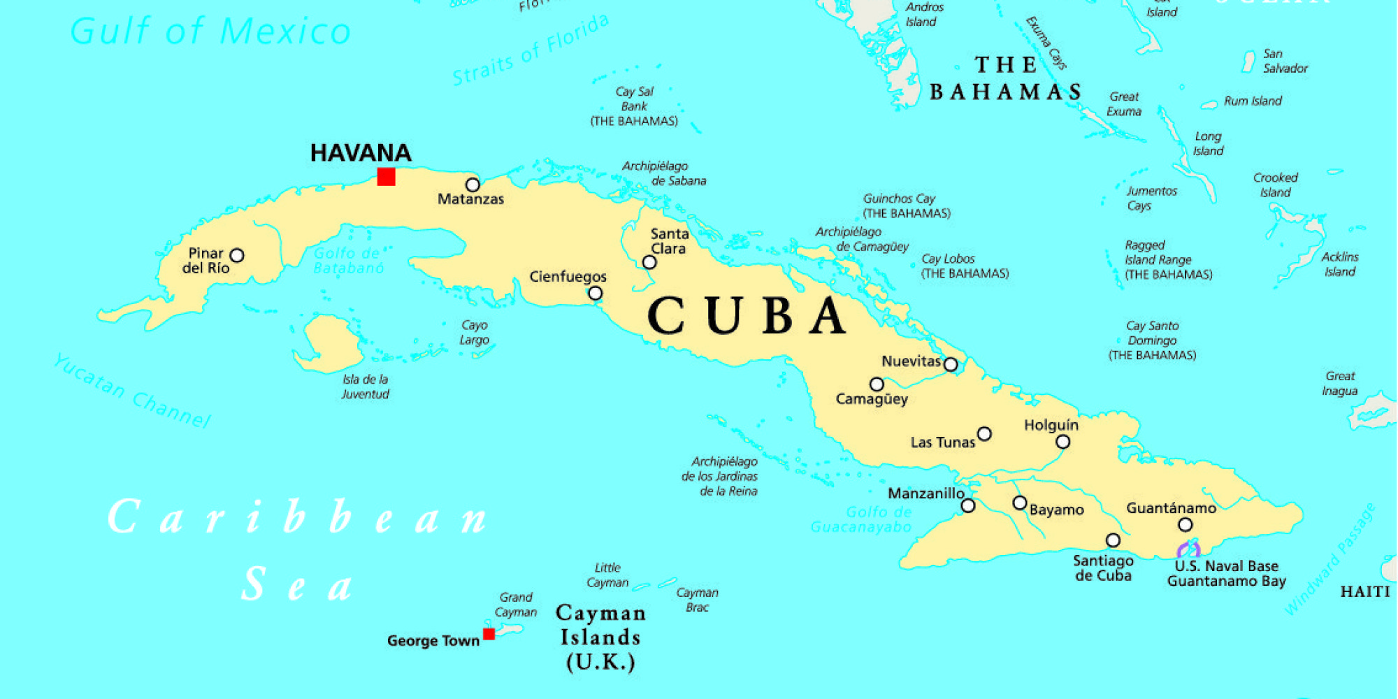 Куба и Занзибар на карте