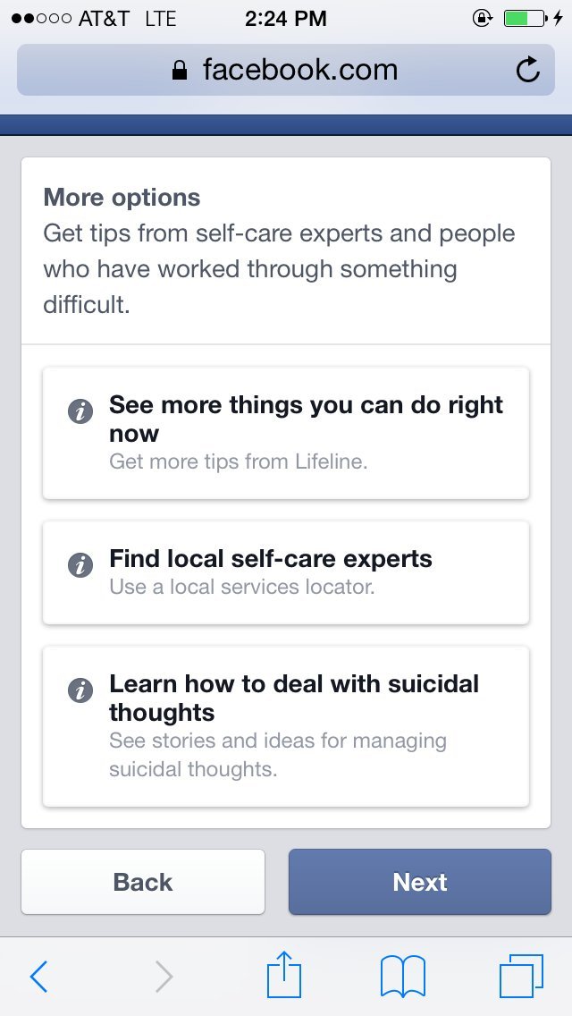 facebook suicide prevention