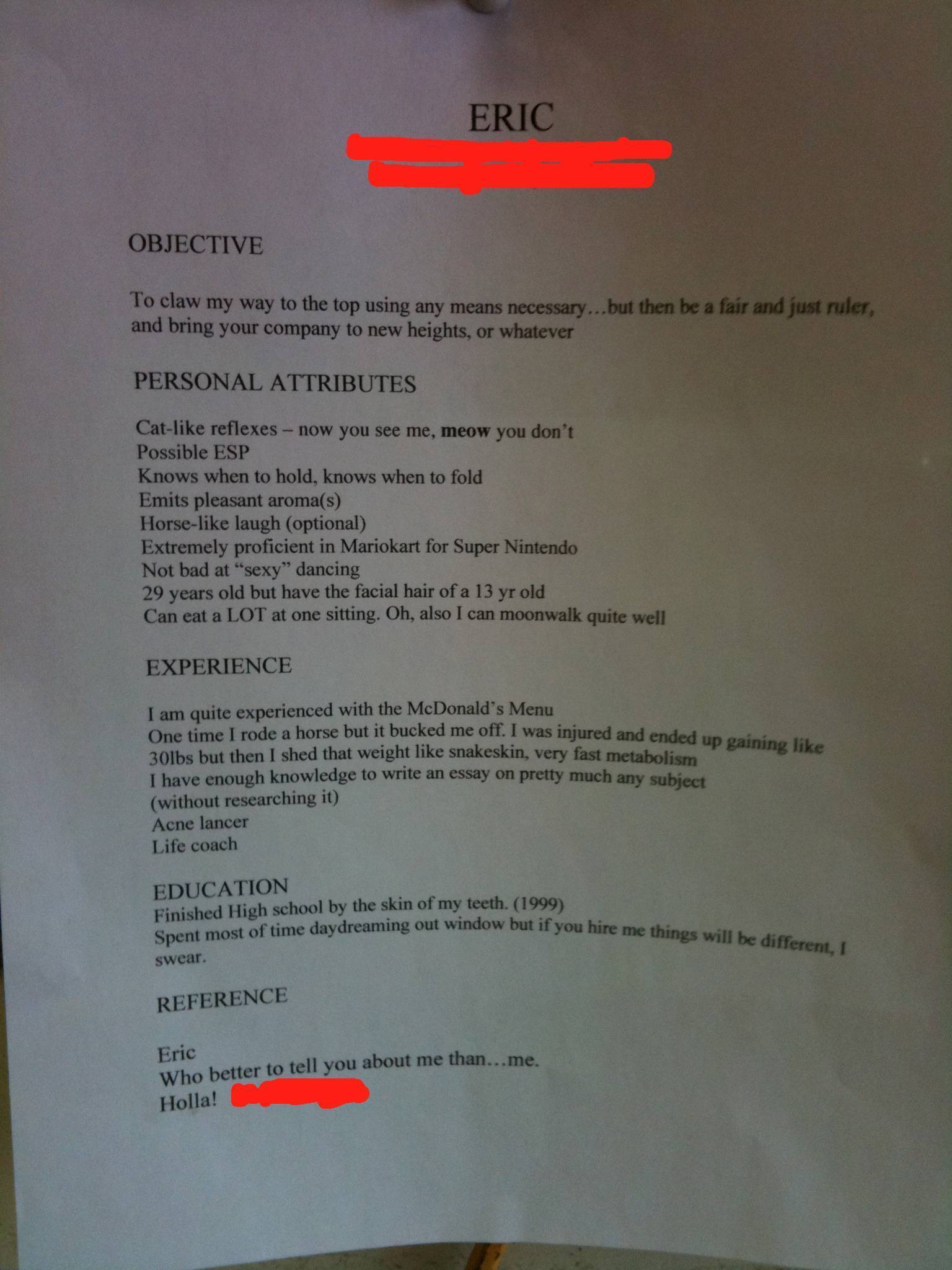 Resume Fail Or Win Depending On Your Point Of View Photo Huffpost - 