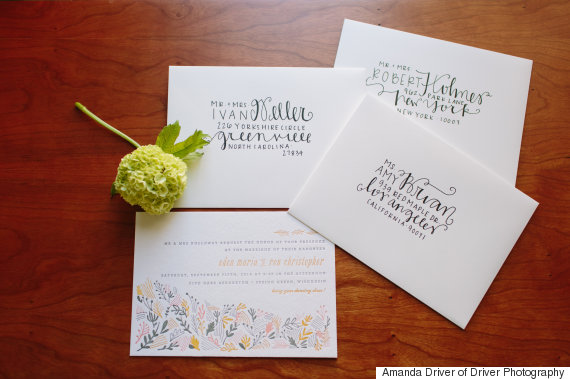 handwritten wedding invitation