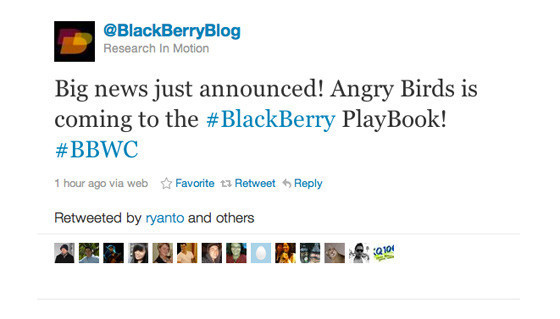 BlackBerry PlayBook terá Angry Birds Rio