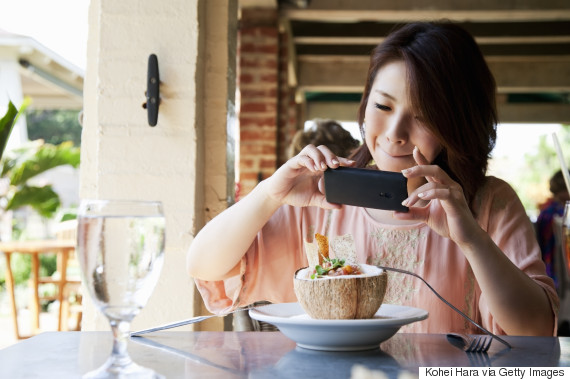 taking photo of food