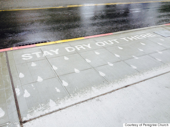 sidewalk art rain