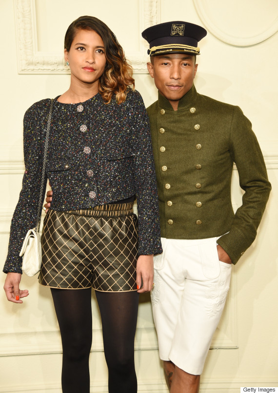 Pharrell Williams, right, and wife Helen Williams attend the