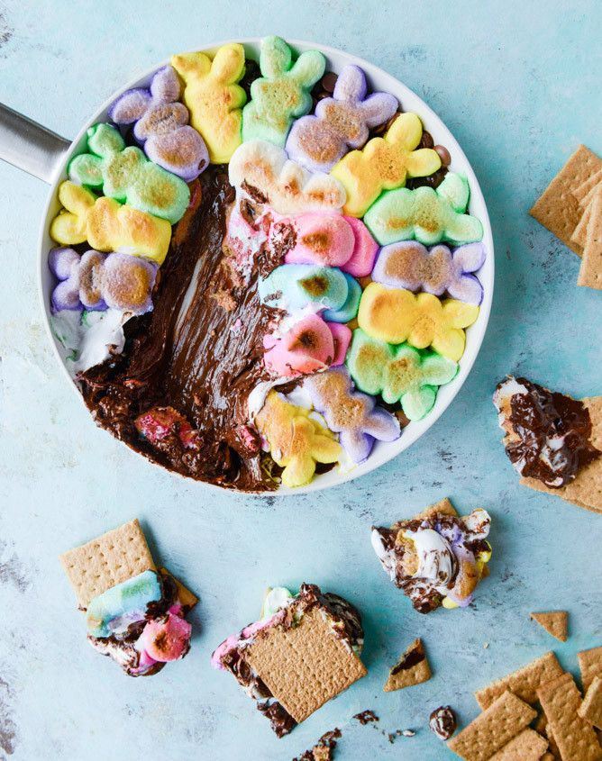 peeps skillet smores